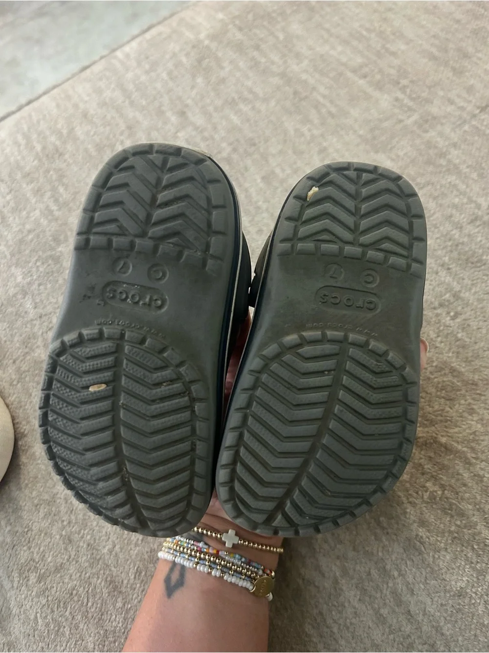 CROCS Kids Gray Water Clogs with Heel Strap